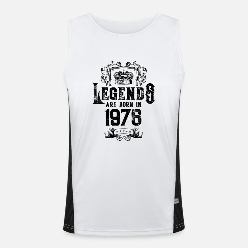 1976 legends birthday Men's Functional Contrast Tank Top 