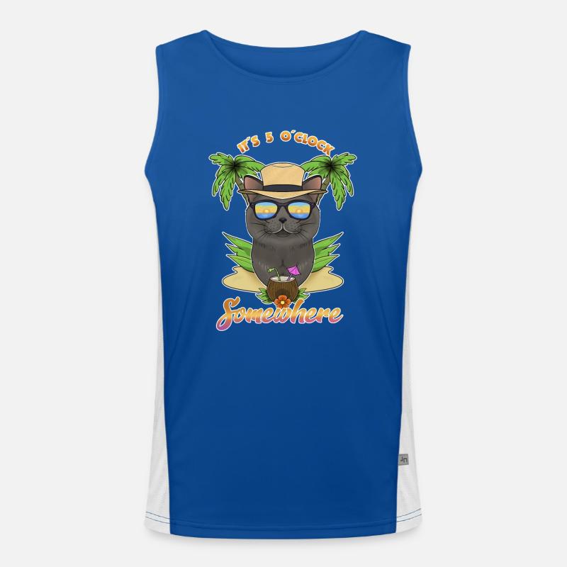 It Is 5 OClock Somewhere Drinking British Funktionelles Kontrast-Tank Top für Männer 