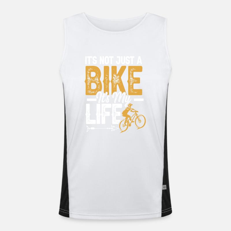 bicycle slogan lifestyle Men's Functional Contrast Tank Top 