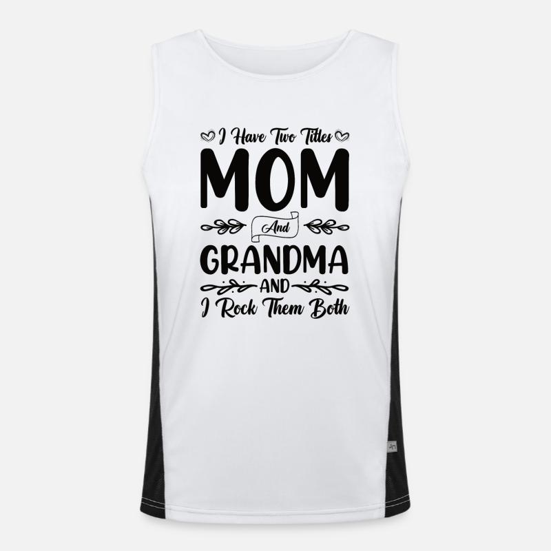 Beste Oma Mama Kinder Enkel Spruch Geschenk Funktionelles Kontrast-Tank Top für Männer 