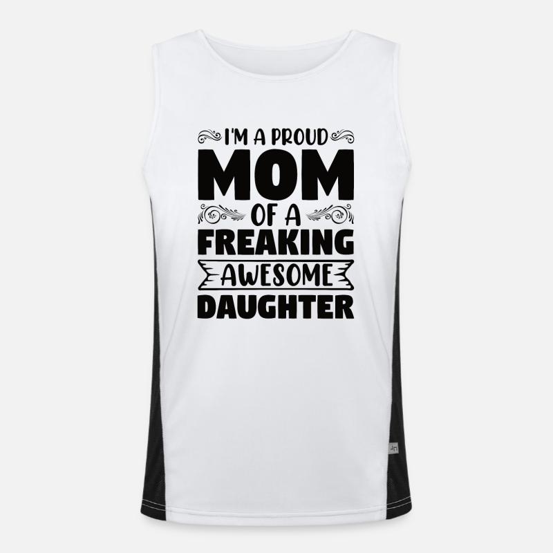Stolze Mama Einer Wundervollen Tochter Geschenk Funktionelles Kontrast-Tank Top für Männer 