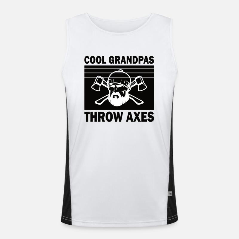 Grandpa Axe Throw Axe Throw Target Throw Axe Throw Pension Men's Functional Contrast Tank Top 