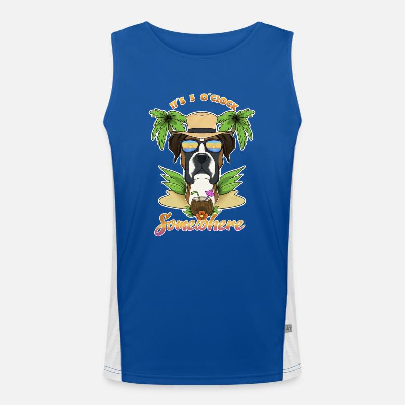 It Is 5 OClock Somewhere Drinking Boxer Funktionelles Kontrast-Tank Top für Männer 