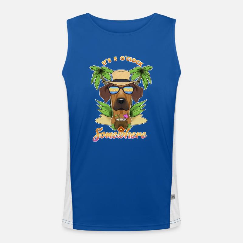 It Is 5 OClock Somewhere Drinking Rhodesian Funktionelles Kontrast-Tank Top für Männer 