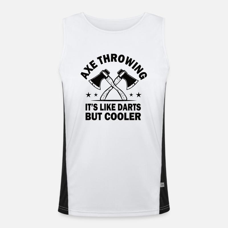 Holz Forstwirtschaft Axtwerfen Axtsport Wald Funktionelles Kontrast-Tank Top für Männer 