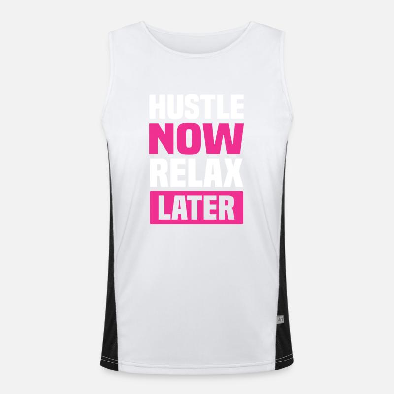 hustle relax später Funktionelles Kontrast-Tank Top für Männer 