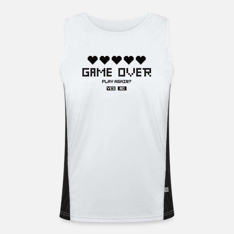 Game Over Lettrage Rétro Débardeur respirant contrasté Homme 