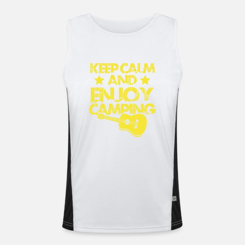 keep calm camping Funktionelles Kontrast-Tank Top für Männer 