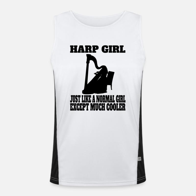 Harfenspielerin Damen Harfe Mädchen Harfenlehrerin Funktionelles Kontrast-Tank Top für Männer 