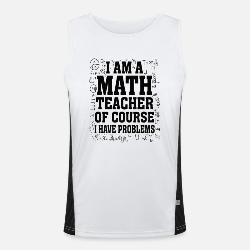 Math Teacher Mathematical Formula Geometry Teacher Men's Functional Contrast Tank Top 