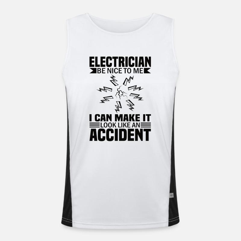 Electrician Electrical Engineer Electronics Technician Sarcasm Men's Functional Contrast Tank Top 