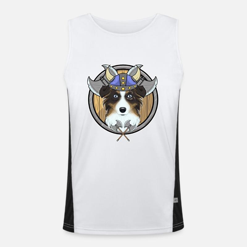 Australian Shepherd I Valhalla I Viking Funktionelles Kontrast-Tank Top für Männer 