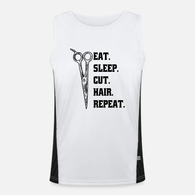 Coiffeur Coiffeur Ciseaux Coiffeur Ciseaux Peigne Débardeur respirant contrasté Homme 