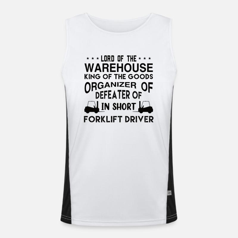Warehouseman Forklift Forklift Driver Men's Functional Contrast Tank Top 