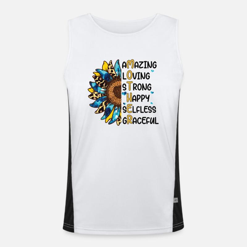 Beste Mutter Mama Eltern Geburt Blume Funktionelles Kontrast-Tank Top für Männer 