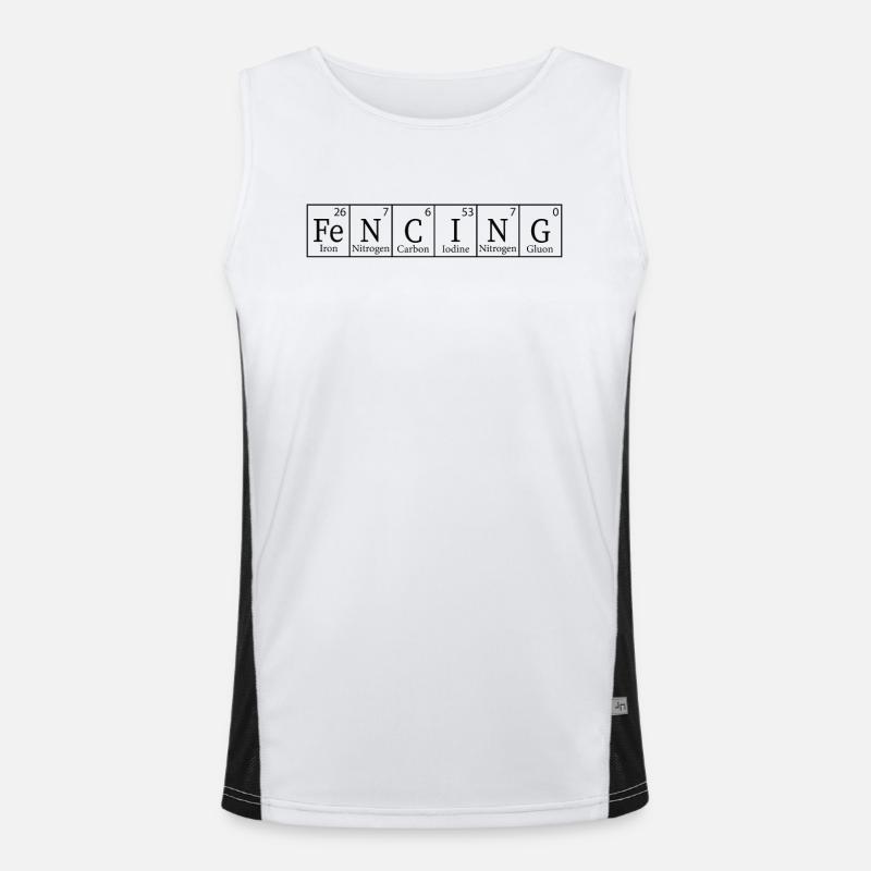 Fencing Periodic Elements Nerd Funny Chemical Men's Functional Contrast Tank Top 