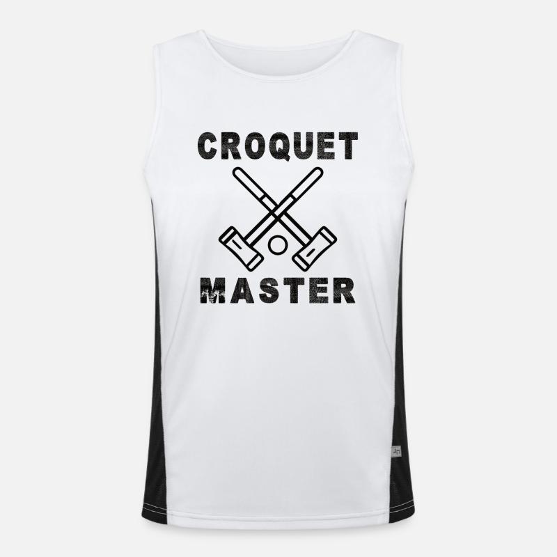 Croquet Crocket Krocket Holzhammer Schläger Funktionelles Kontrast-Tank Top für Männer 