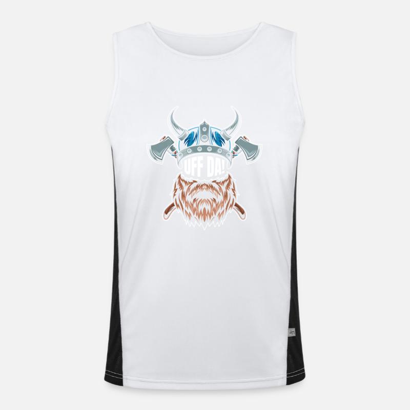 Funny Scandinavian beard design Men's Functional Contrast Tank Top 