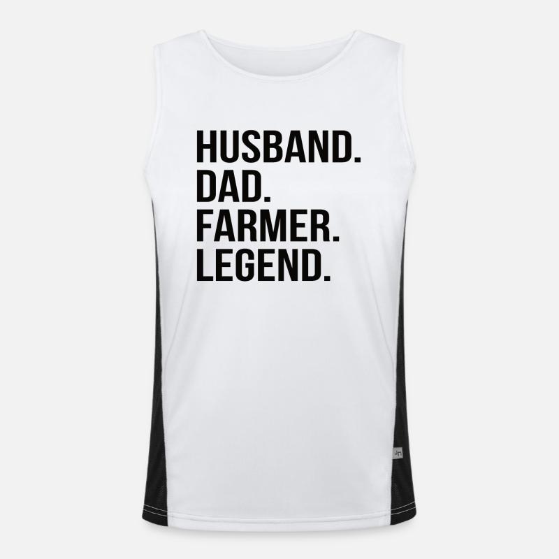 Ehemann Landwirt Held Papa Vatertag Geschenk Funktionelles Kontrast-Tank Top für Männer 