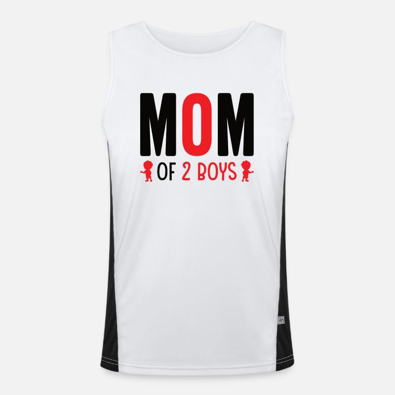 Mama Von Zwei Jungs Mutter Muttertag Funktionelles Kontrast-Tank Top für Männer 