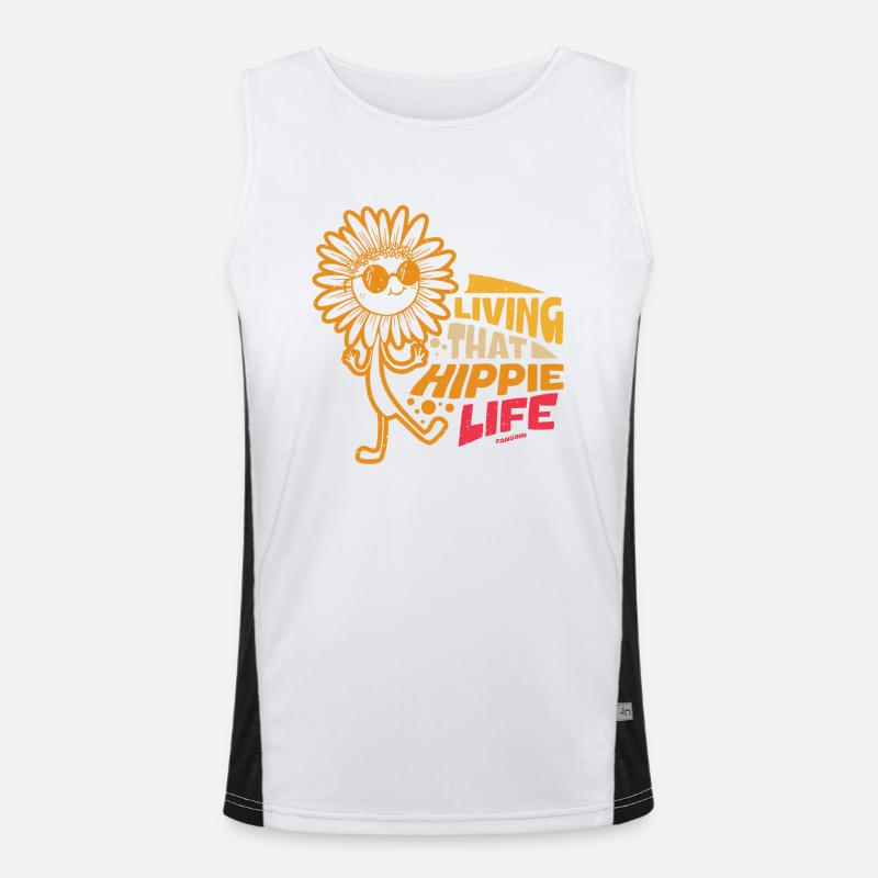 Sonnenblume lebt das Hippie Leben Funktionelles Kontrast-Tank Top für Männer 