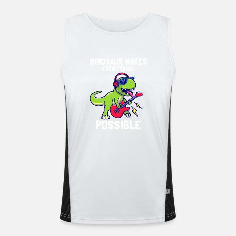 Dinosaur makes everything Possible - Men's Functional Contrast Tank Top  - white/black
