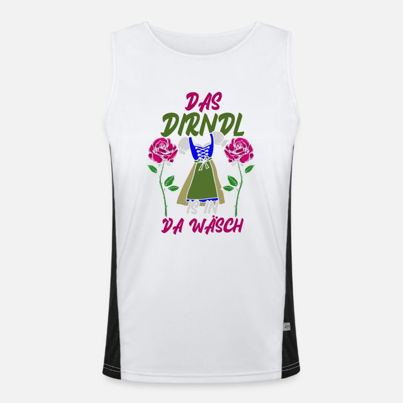 Mei dirndl is in da wasch Funktionelles Kontrast-Tank Top für Männer 