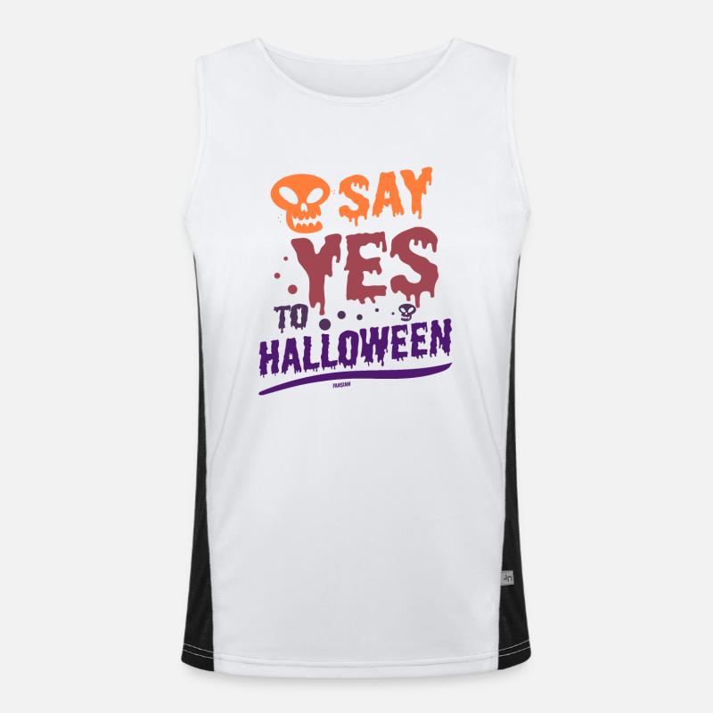 Sag Ja zu Halloween Funktionelles Kontrast-Tank Top für Männer 