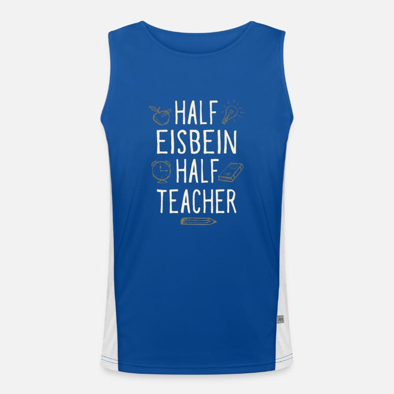 Moitié Eisbein Moitié Professeur Drôle Professeur Humour Débardeur respirant contrasté Homme 