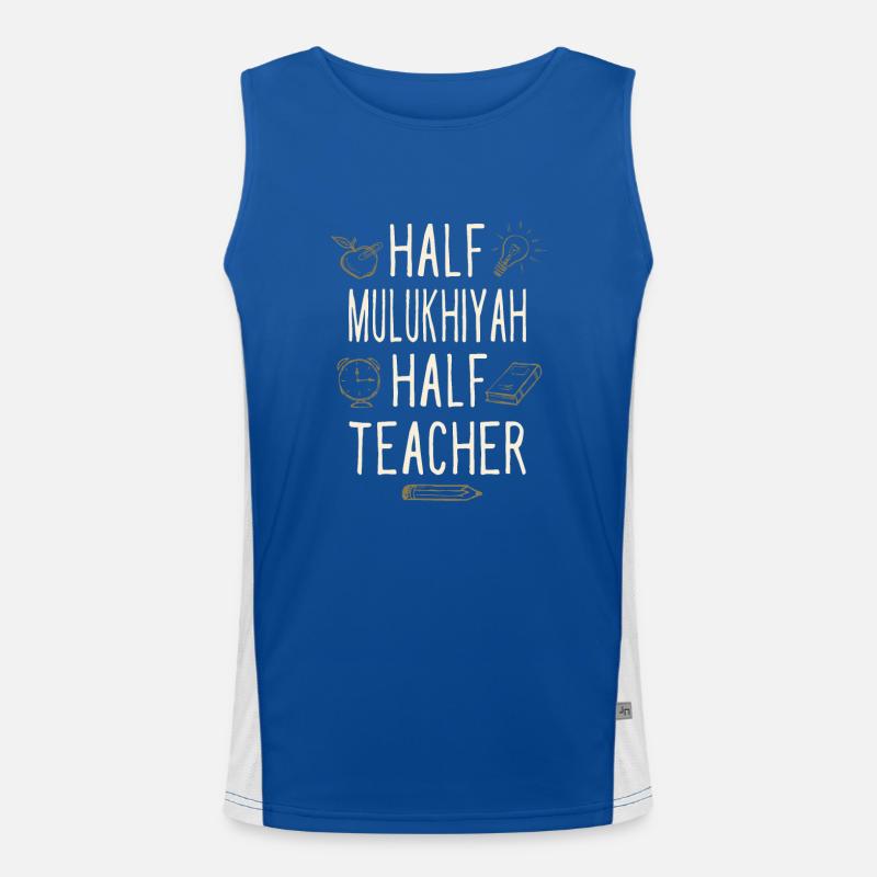 Half Mulukhiyah Half Teacher Funny Professor Men's Functional Contrast Tank Top 