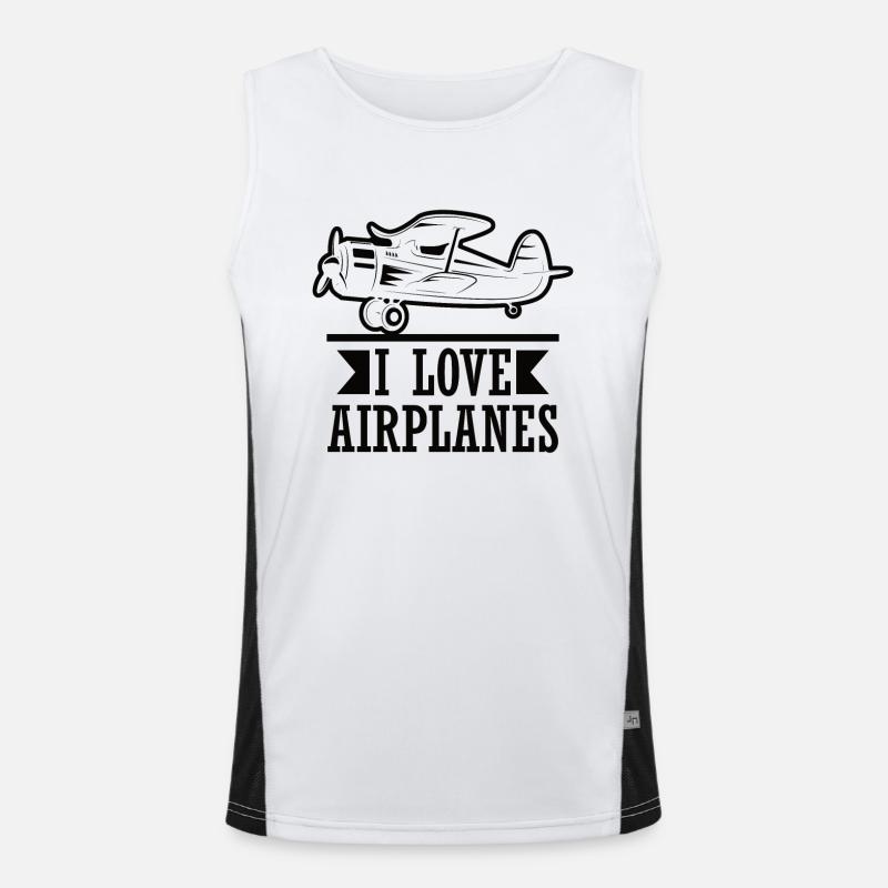 Pilot Flugzeug fliegen Flugsport Geschenkidee Funktionelles Kontrast-Tank Top für Männer 