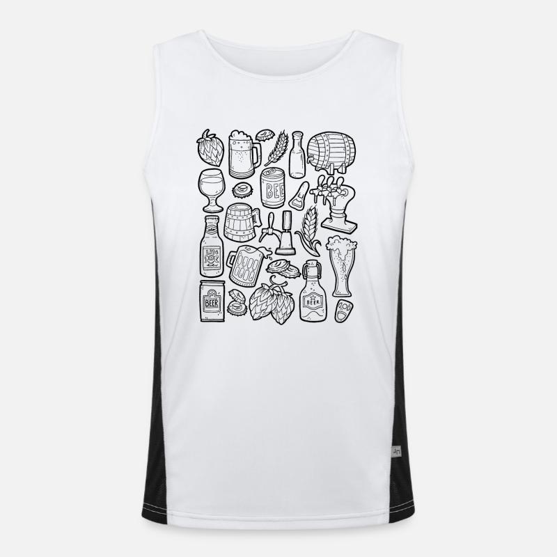 Bier Doodle Funktionelles Kontrast-Tank Top für Männer 