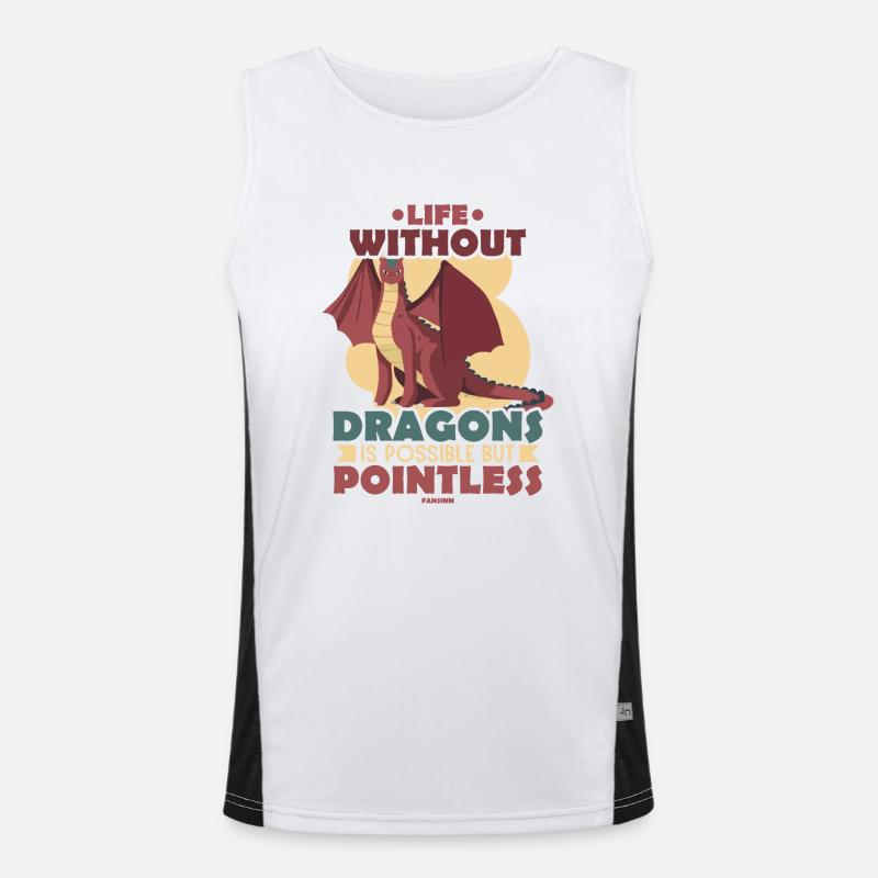 Life Without Dragons Is Possible But Pointless Men's Functional Contrast Tank Top 