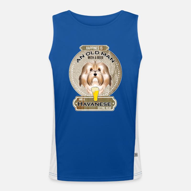 Havanese Dad Beer Lover Funktionelles Kontrast-Tank Top für Männer 