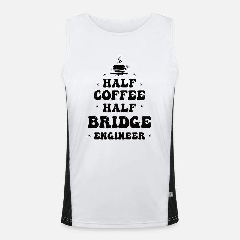 Civil Engineer Bridge Construction Statics Coffee Engineer Men's Functional Contrast Tank Top 