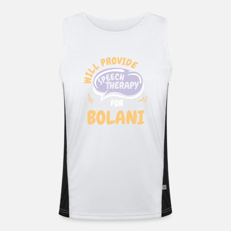 Provide Speech Therapy for Bolani Funny Speech Men's Functional Contrast Tank Top 