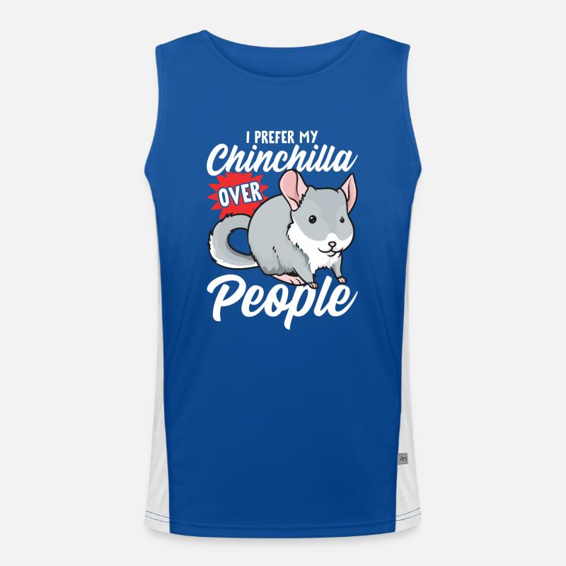Chinchilla Über Menschen Funktionelles Kontrast-Tank Top für Männer 