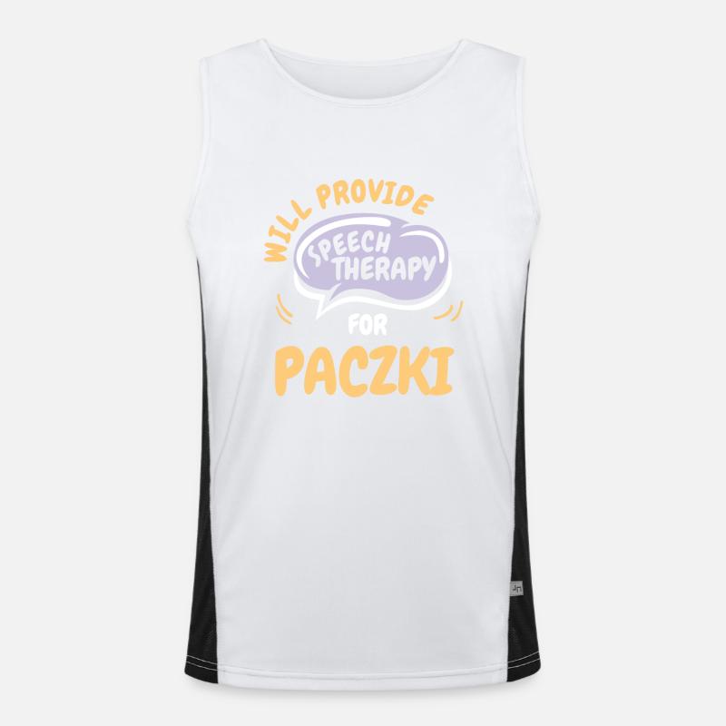 Provide Speech Therapy for Paczki Funny Speech Funktionelles Kontrast-Tank Top für Männer 