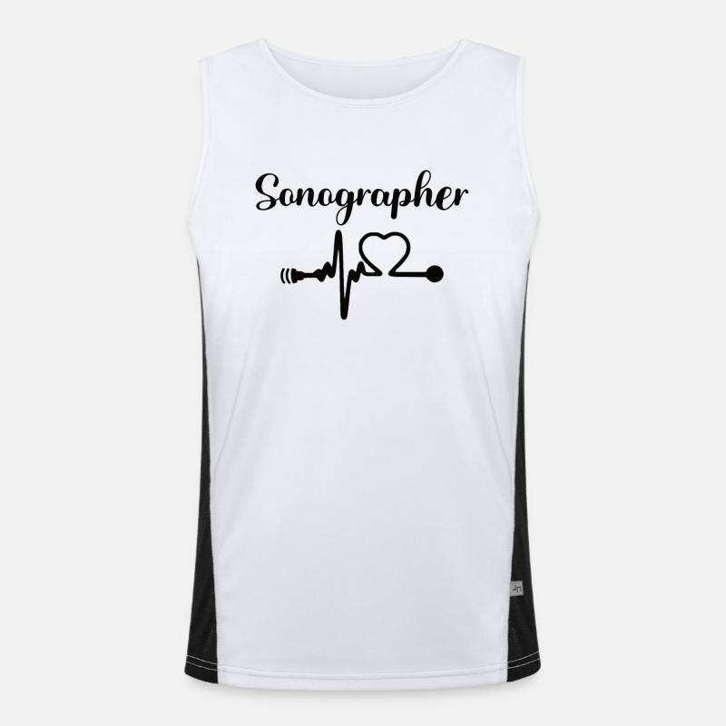 Cardio Sonograph Ultrasonic Technician Sonograph Men's Functional Contrast Tank Top 