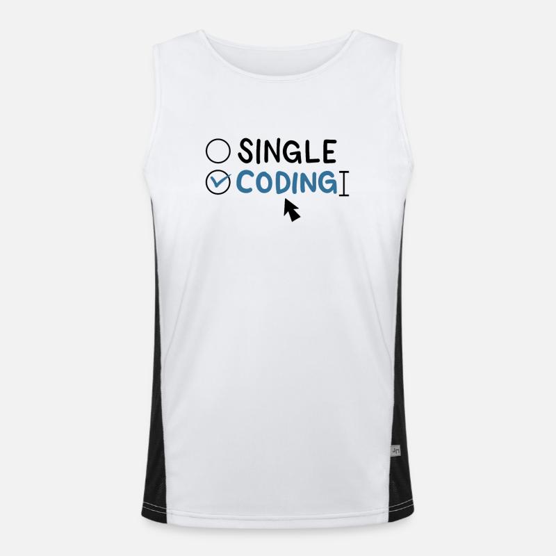 Programming Single Coding Software Engineer Men's Functional Contrast Tank Top 
