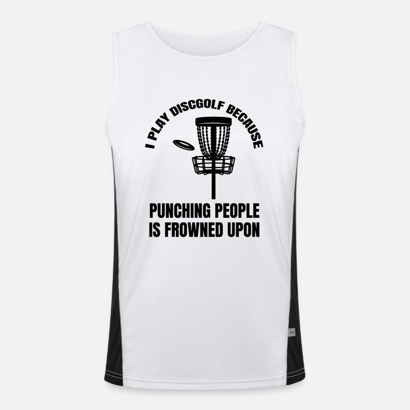 Disc Golf Drôle Lecteurs de Disc Golf Disant Disc Golfer Débardeur respirant contrasté Homme 