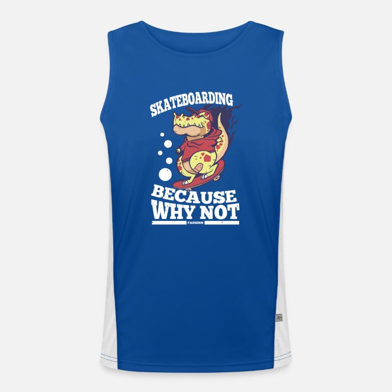 cool crocodile rides skateboard Men's Functional Contrast Tank Top 