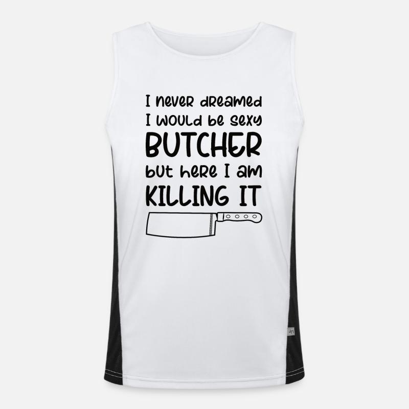 Butcher Butcher Profession Funny Saying Gift Men's Functional Contrast Tank Top 