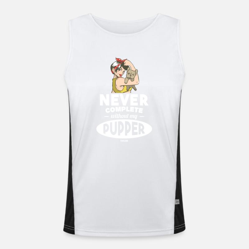 Frau Hund cool Spruch Hundemama Funktionelles Kontrast-Tank Top für Männer 