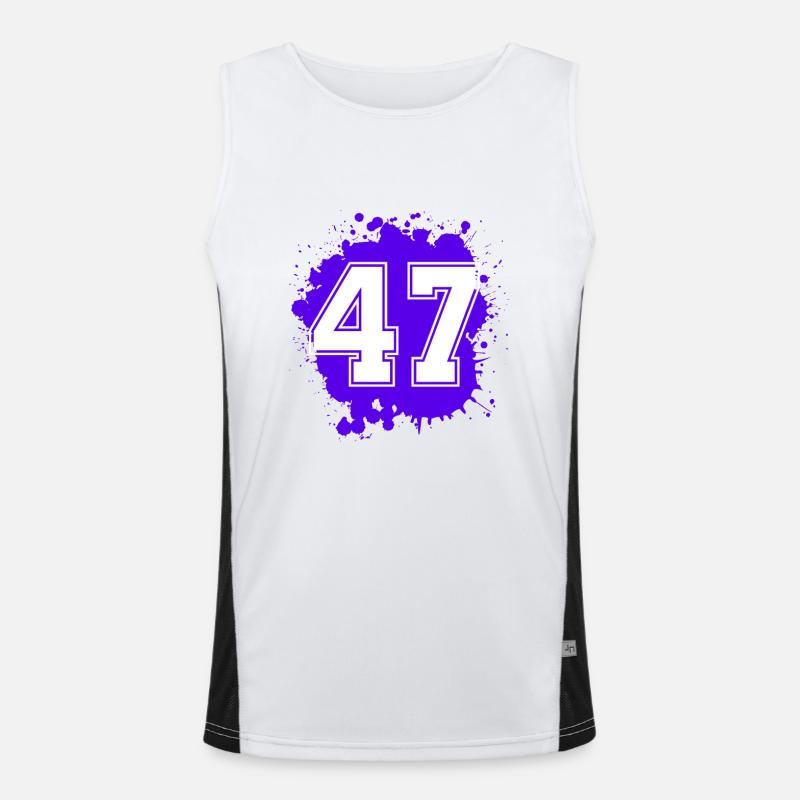 47 Zahl Klecks Funktionelles Kontrast-Tank Top für Männer 