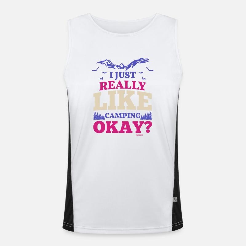 I just like camping Men's Functional Contrast Tank Top 