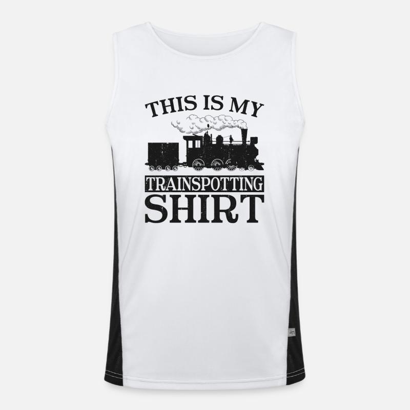 Steam Train Driver Trainspotting Funktionelles Kontrast-Tank Top für Männer 