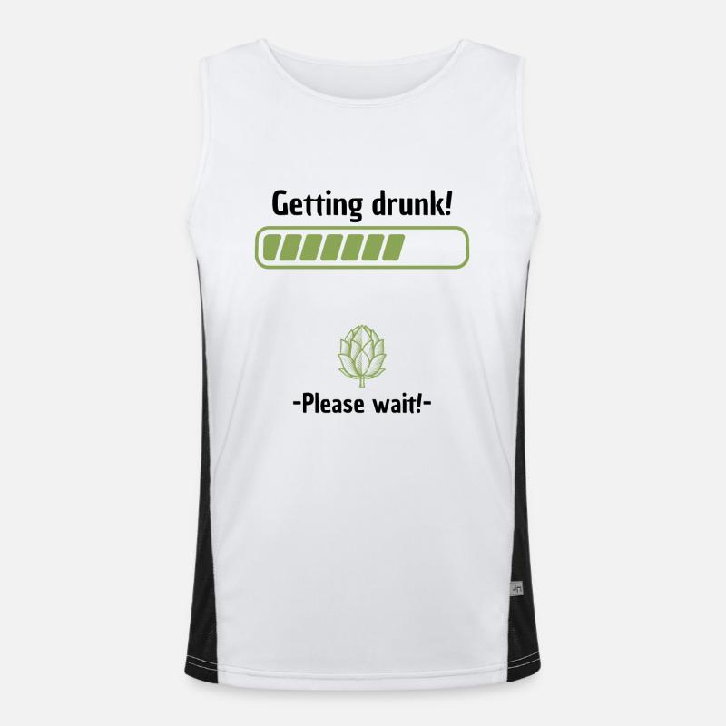 Getting drunk please wait Men's Functional Contrast Tank Top 