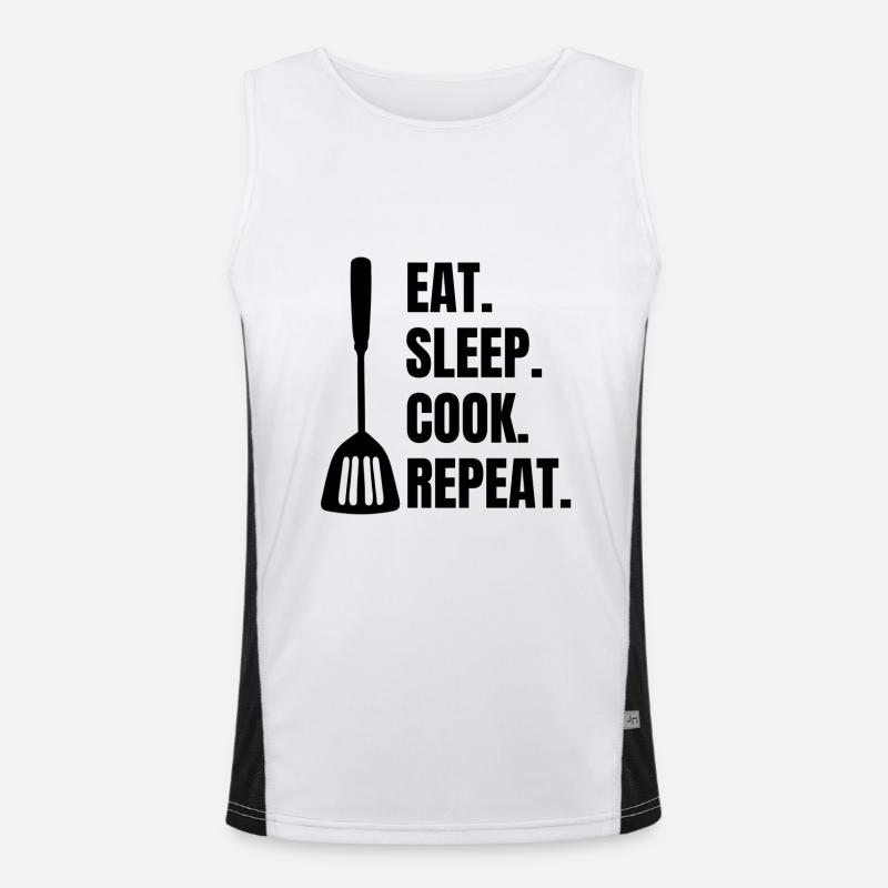 Cooking Cook Gift Hobby Chef Funny Baker Men's Functional Contrast Tank Top 