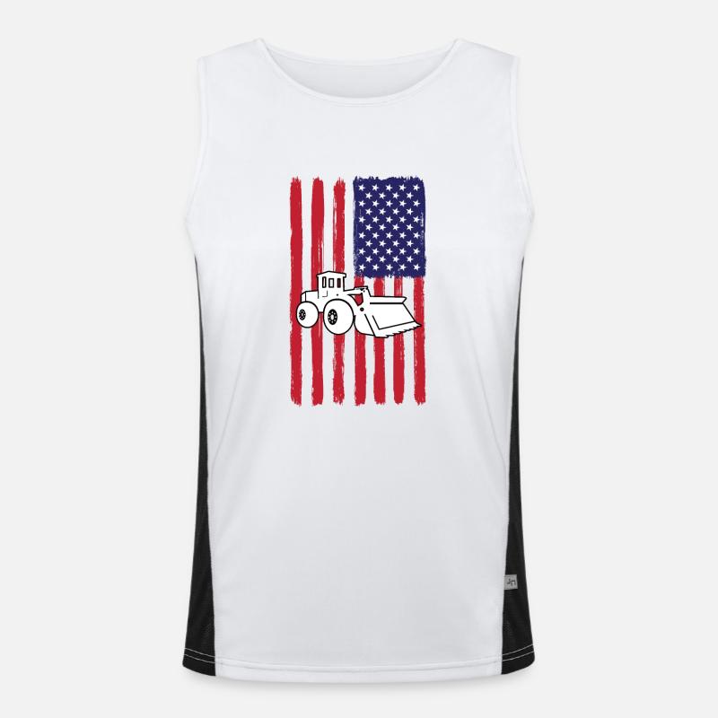 USA Wheel Loader America Men's Functional Contrast Tank Top 